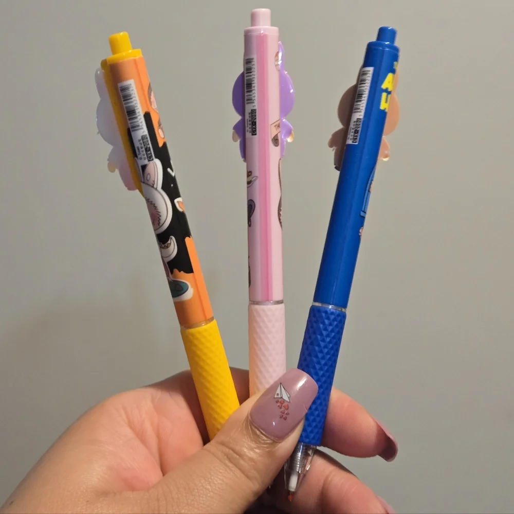 3 Cute Labubu Pens - Blue, Purple, Pink